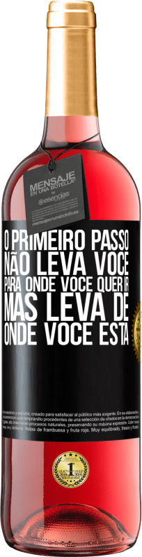 29,95 € Envio grátis | Vinho rosé Edição ROSÉ O primeiro passo não leva você para onde você quer ir, mas leva de onde você está Etiqueta Preta. Etiqueta personalizável Vinho jovem Colheita 2024 Tempranillo