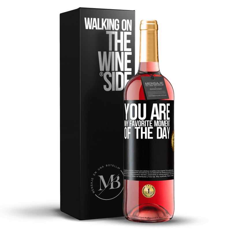 29,95 € Бесплатная доставка | Розовое вино Издание ROSÉ Ты мой любимый момент дня Черная метка. Настраиваемая этикетка Молодое вино Урожай 2023 Tempranillo
