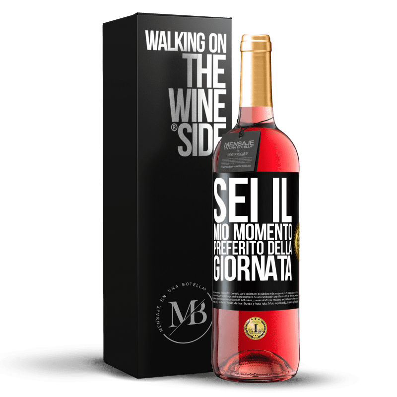 29,95 € Spedizione Gratuita | Vino rosato Edizione ROSÉ Sei il mio momento preferito della giornata Etichetta Nera. Etichetta personalizzabile Vino giovane Raccogliere 2025 Tempranillo