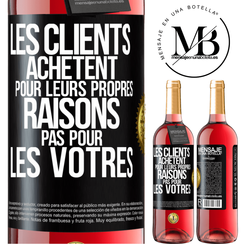 29,95 € Envoi gratuit | Vin rosé Édition ROSÉ Les clients achètent pour leurs propres raisons pas pour les vôtres Étiquette Noire. Étiquette personnalisable Vin jeune Récolte 2023 Tempranillo