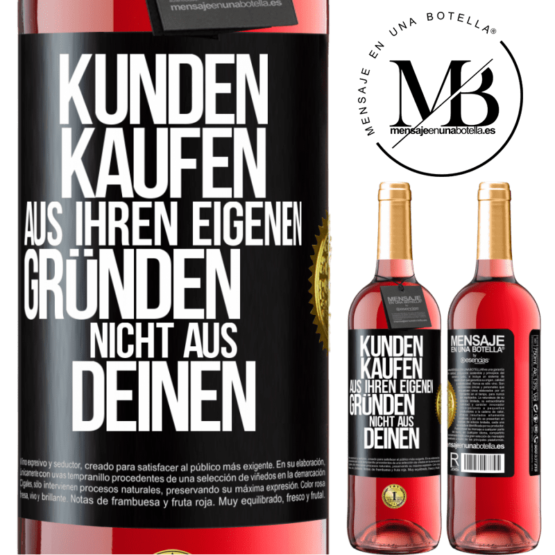 29,95 € Kostenloser Versand | Roséwein ROSÉ Ausgabe Kunden kaufen aus ihren eigenen Gründen, nicht aus Deinen Schwarzes Etikett. Anpassbares Etikett Junger Wein Ernte 2023 Tempranillo