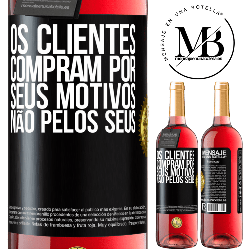 29,95 € Envio grátis | Vinho rosé Edição ROSÉ Os clientes compram por seus motivos, não pelos seus Etiqueta Preta. Etiqueta personalizável Vinho jovem Colheita 2023 Tempranillo