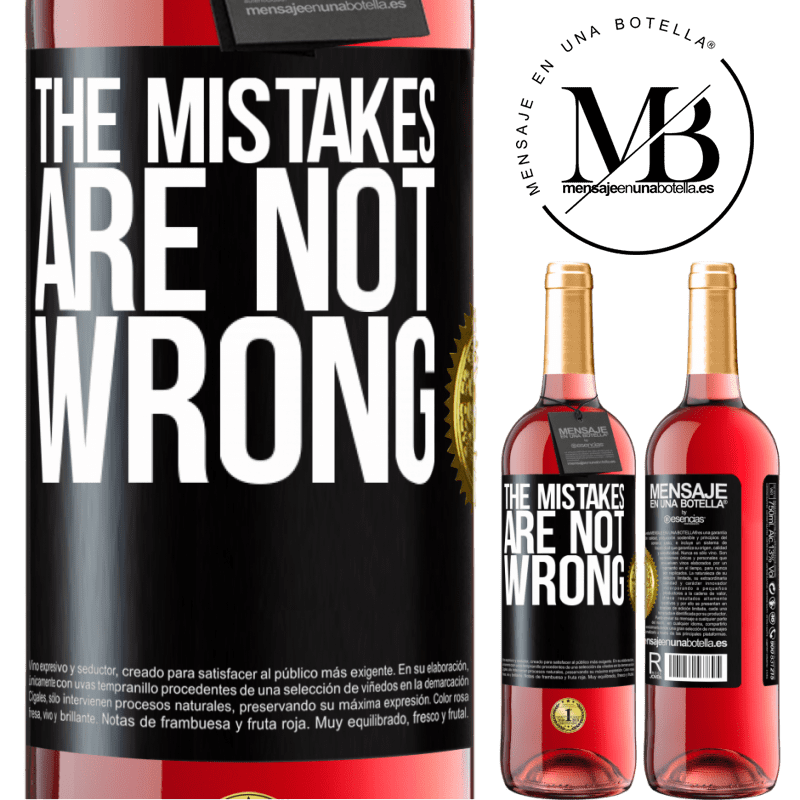 29,95 € Free Shipping | Rosé Wine ROSÉ Edition The mistakes are not wrong Black Label. Customizable label Young wine Harvest 2022 Tempranillo