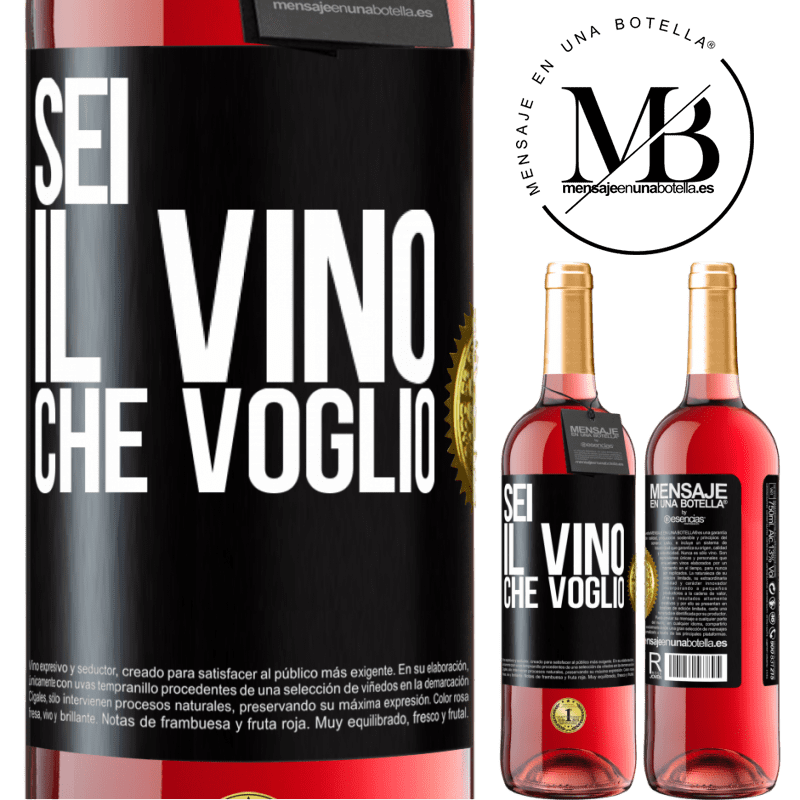 29,95 € Spedizione Gratuita | Vino rosato Edizione ROSÉ Sei il vino che voglio Etichetta Nera. Etichetta personalizzabile Vino giovane Raccogliere 2023 Tempranillo