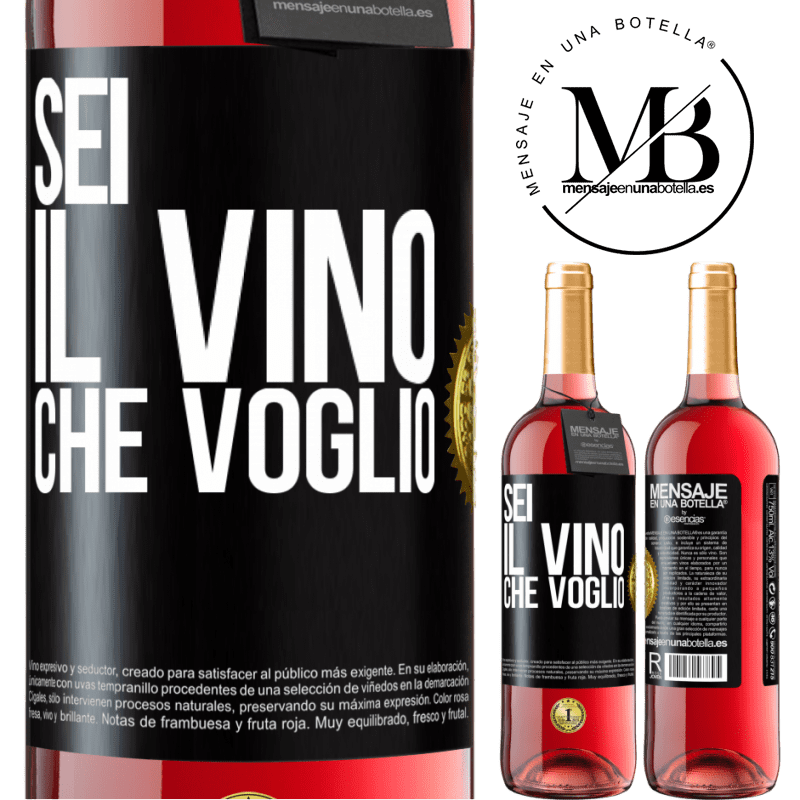 29,95 € Spedizione Gratuita | Vino rosato Edizione ROSÉ Sei il vino che voglio Etichetta Nera. Etichetta personalizzabile Vino giovane Raccogliere 2025 Tempranillo