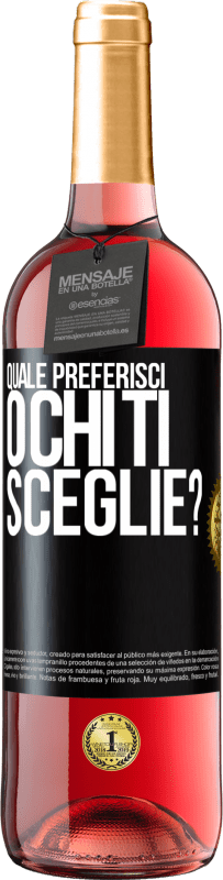 29,95 € Spedizione Gratuita | Vino rosato Edizione ROSÉ quale preferisci o chi ti sceglie? Etichetta Nera. Etichetta personalizzabile Vino giovane Raccogliere 2025 Tempranillo