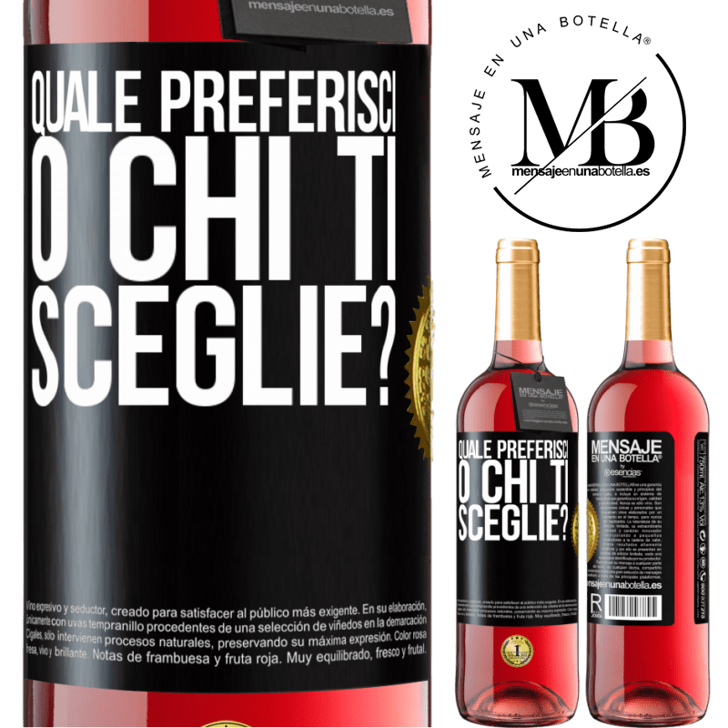 29,95 € Spedizione Gratuita | Vino rosato Edizione ROSÉ quale preferisci o chi ti sceglie? Etichetta Nera. Etichetta personalizzabile Vino giovane Raccogliere 2023 Tempranillo