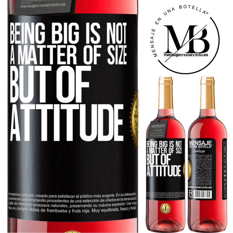 29,95 € Free Shipping | Rosé Wine ROSÉ Edition Being big is not a matter of size, but of attitude Black Label. Customizable label Young wine Harvest 2022 Tempranillo