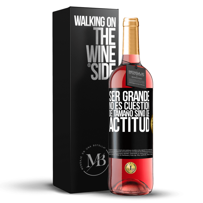 29,95 € Envío gratis | Vino Rosado Edición ROSÉ Ser grande no es cuestión de tamaño, sino de actitud Etiqueta Negra. Etiqueta personalizable Vino joven Cosecha 2024 Tempranillo