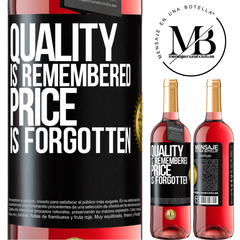 24,95 € Free Shipping | Rosé Wine ROSÉ Edition Quality is remembered, price is forgotten Black Label. Customizable label Young wine Harvest 2021 Tempranillo