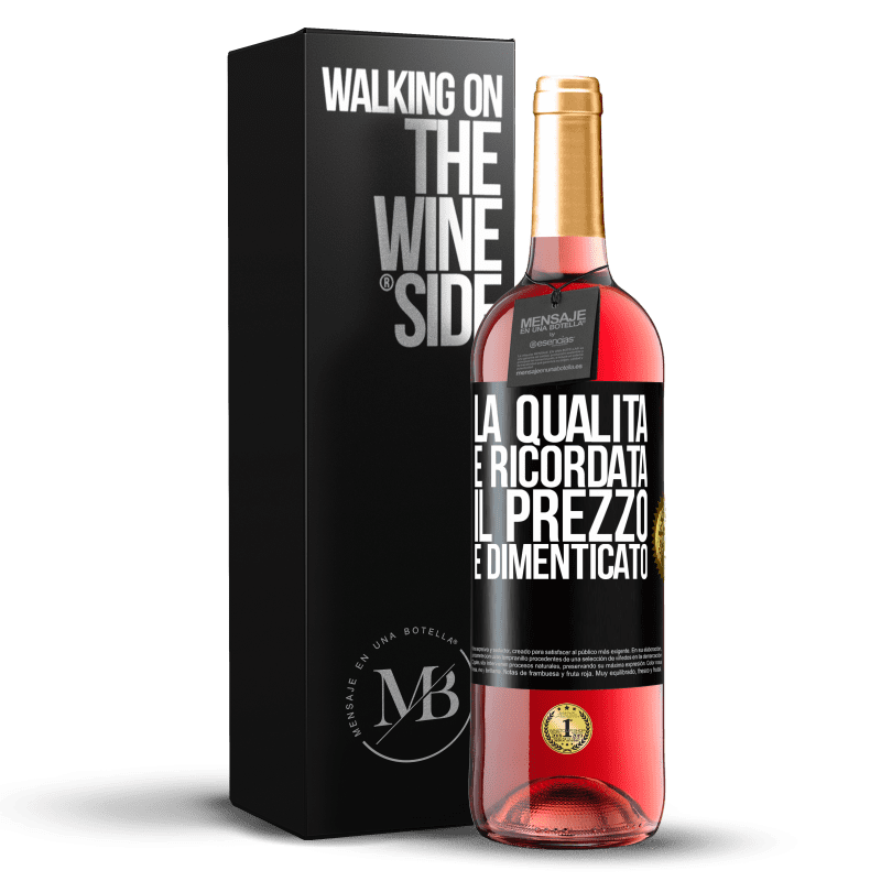 29,95 € Spedizione Gratuita | Vino rosato Edizione ROSÉ La qualità è ricordata, il prezzo è dimenticato Etichetta Nera. Etichetta personalizzabile Vino giovane Raccogliere 2025 Tempranillo