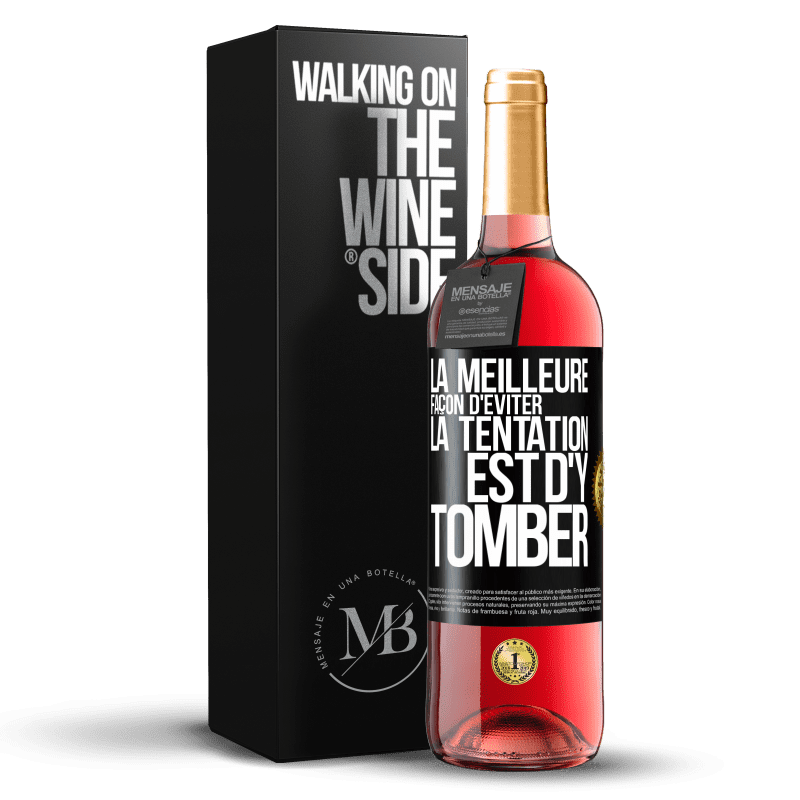 29,95 € Envoi gratuit | Vin rosé Édition ROSÉ La meilleure façon d'éviter la tentation est d'y tomber Étiquette Noire. Étiquette personnalisable Vin jeune Récolte 2024 Tempranillo