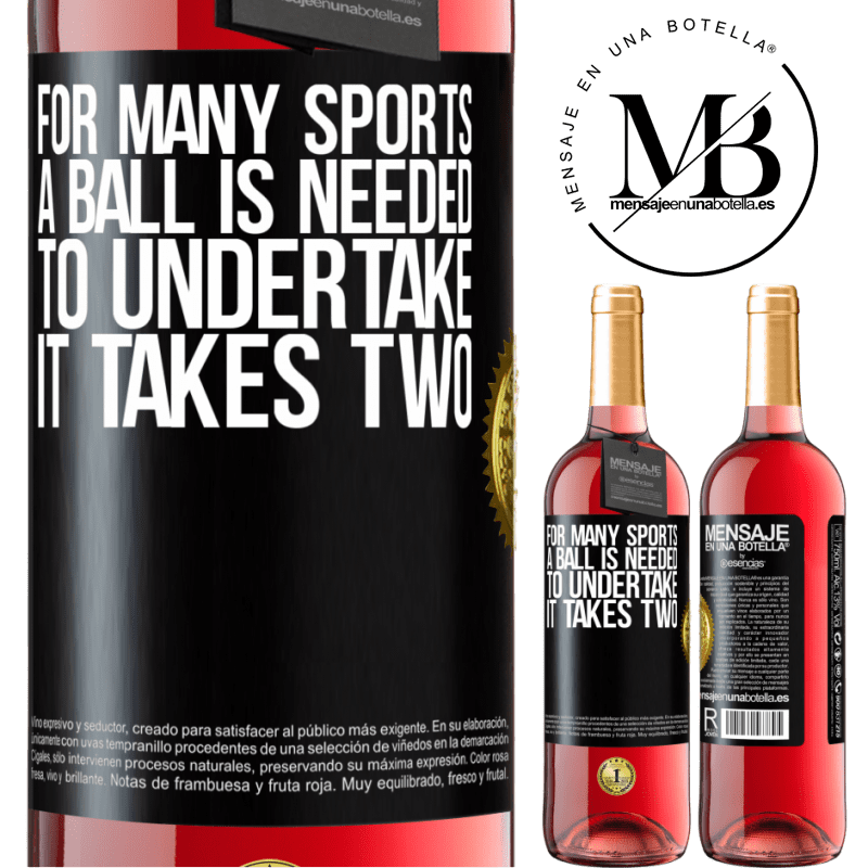 29,95 € Free Shipping | Rosé Wine ROSÉ Edition For many sports a ball is needed. To undertake, it takes two Black Label. Customizable label Young wine Harvest 2021 Tempranillo