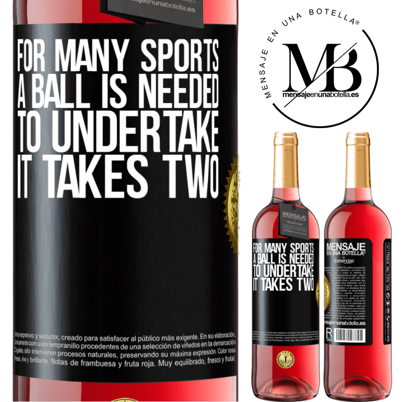 29,95 € Free Shipping | Rosé Wine ROSÉ Edition For many sports a ball is needed. To undertake, it takes two Black Label. Customizable label Young wine Harvest 2024 Tempranillo