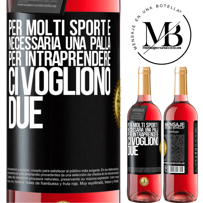29,95 € Spedizione Gratuita | Vino rosato Edizione ROSÉ Per molti sport è necessaria una palla. Per intraprendere, ci vogliono due Etichetta Nera. Etichetta personalizzabile Vino giovane Raccogliere 2024 Tempranillo