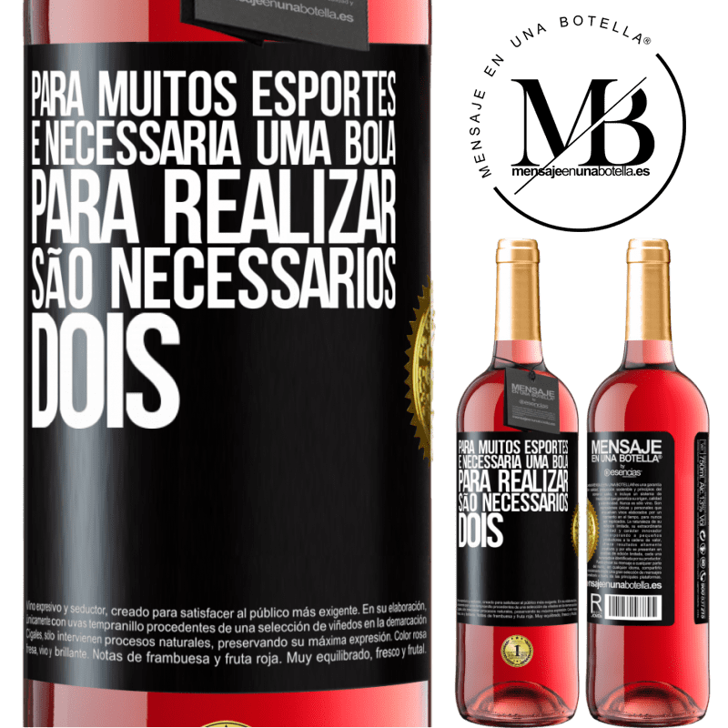 29,95 € Envio grátis | Vinho rosé Edição ROSÉ Para muitos esportes, é necessária uma bola. Para realizar, são necessários dois Etiqueta Preta. Etiqueta personalizável Vinho jovem Colheita 2024 Tempranillo
