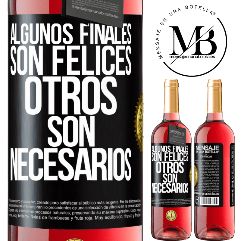 29,95 € Envío gratis | Vino Rosado Edición ROSÉ Algunos finales son felices. Otros son necesarios Etiqueta Negra. Etiqueta personalizable Vino joven Cosecha 2024 Tempranillo