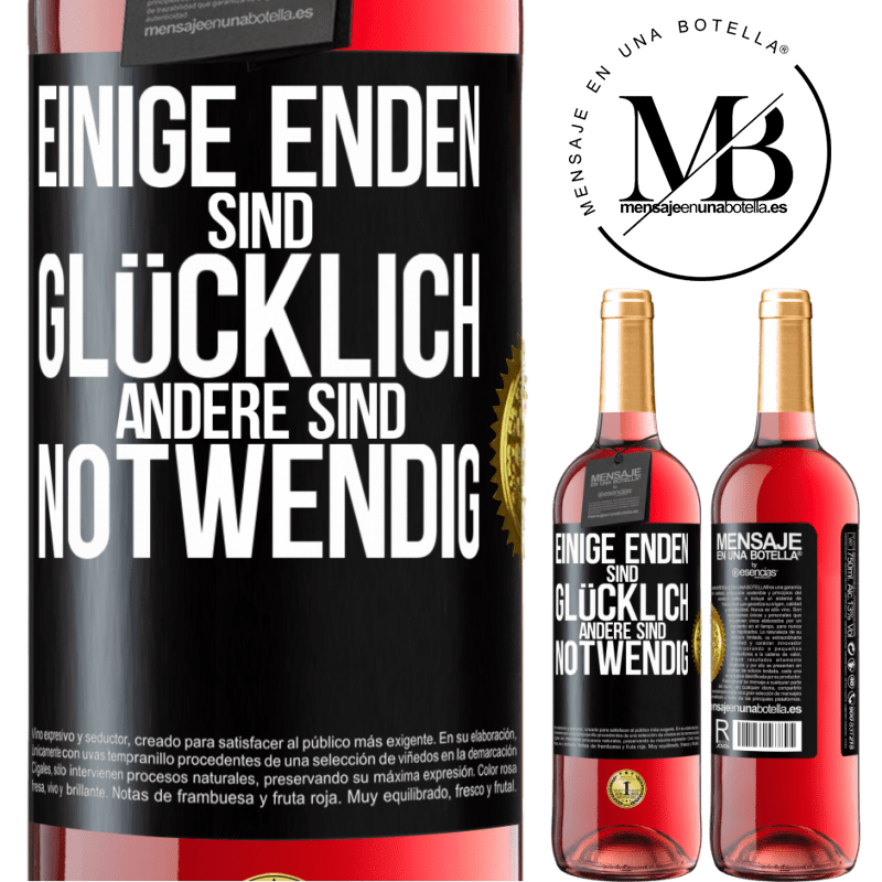 29,95 € Kostenloser Versand | Roséwein ROSÉ Ausgabe Einige Enden sind. glücklich Andere sind notwendig Schwarzes Etikett. Anpassbares Etikett Junger Wein Ernte 2024 Tempranillo