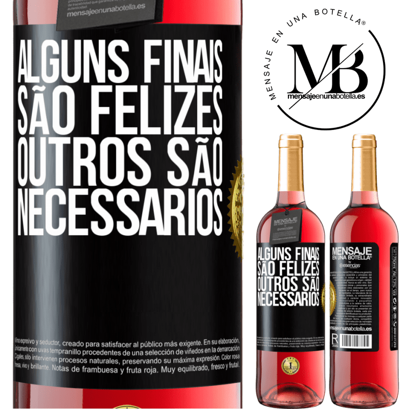 29,95 € Envio grátis | Vinho rosé Edição ROSÉ Alguns finais são felizes. Outros são necessários Etiqueta Preta. Etiqueta personalizável Vinho jovem Colheita 2024 Tempranillo