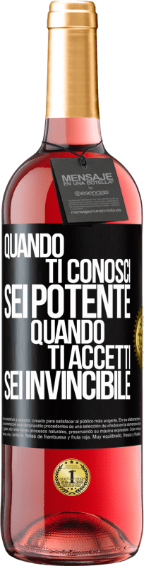 29,95 € Spedizione Gratuita | Vino rosato Edizione ROSÉ Quando ti conosci, sei potente. Quando ti accetti, sei invincibile Etichetta Nera. Etichetta personalizzabile Vino giovane Raccogliere 2025 Tempranillo