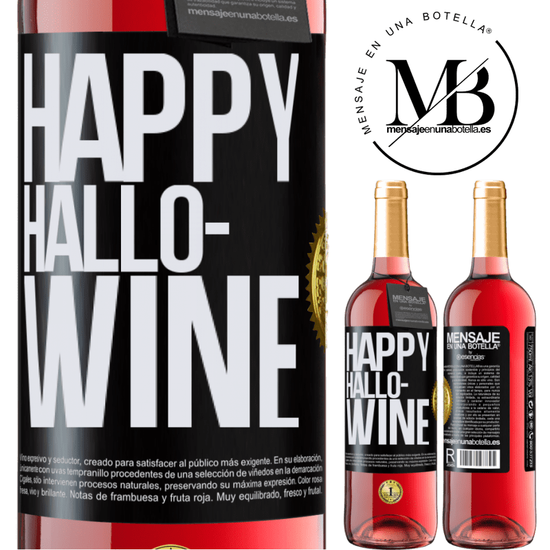 29,95 € Kostenloser Versand | Roséwein ROSÉ Ausgabe Happy Hallo-Wine Schwarzes Etikett. Anpassbares Etikett Junger Wein Ernte 2024 Tempranillo