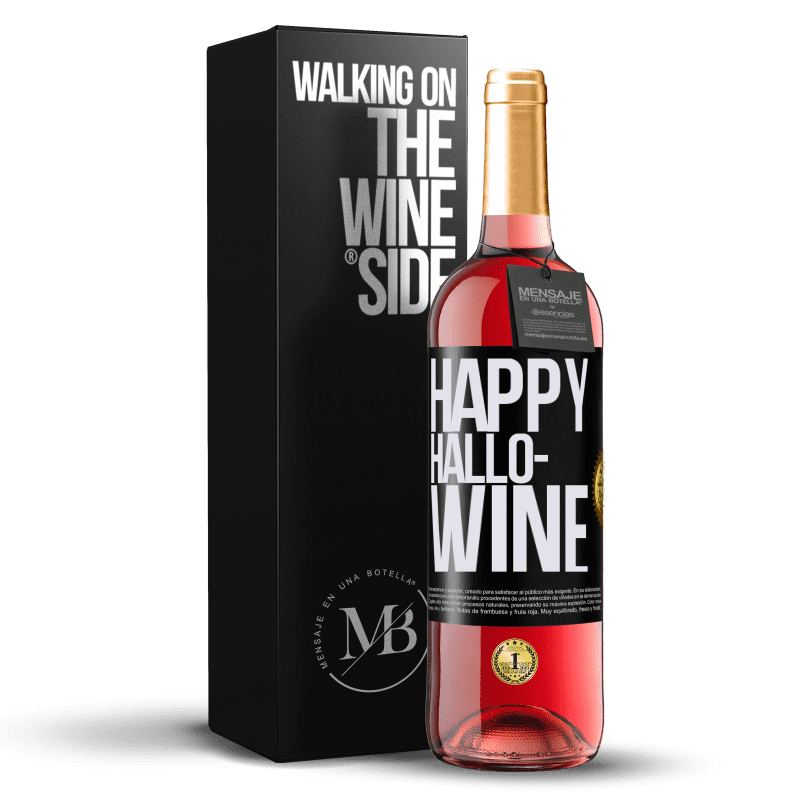 29,95 € Kostenloser Versand | Roséwein ROSÉ Ausgabe Happy Hallo-Wine Schwarzes Etikett. Anpassbares Etikett Junger Wein Ernte 2023 Tempranillo