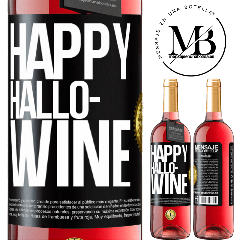 29,95 € Spedizione Gratuita | Vino rosato Edizione ROSÉ Happy Hallo-Wine Etichetta Nera. Etichetta personalizzabile Vino giovane Raccogliere 2024 Tempranillo