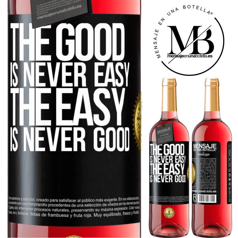 29,95 € Free Shipping | Rosé Wine ROSÉ Edition The good is never easy. The easy is never good Black Label. Customizable label Young wine Harvest 2022 Tempranillo