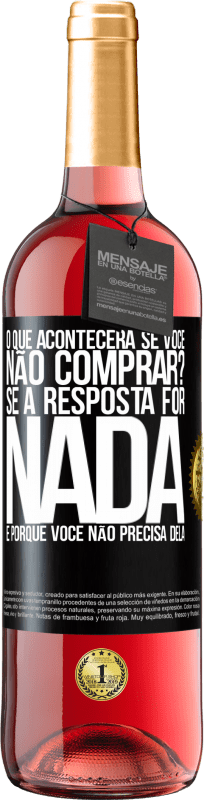 «o que acontecerá se você não comprar? Se a resposta for nada, é porque você não precisa dela» Edição ROSÉ