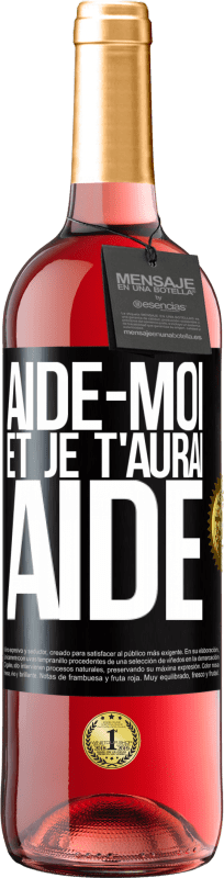 Envoi gratuit | Vin rosé Édition ROSÉ Aide-moi et je t'aurai aidé Étiquette Noire. Étiquette personnalisable Vin jeune Récolte 2025 Tempranillo