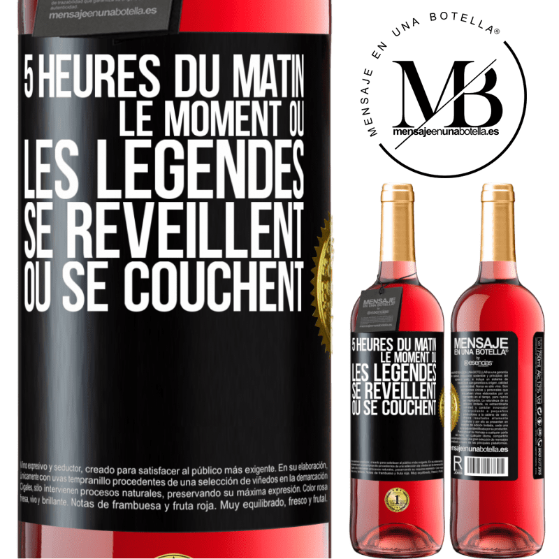 29,95 € Envoi gratuit | Vin rosé Édition ROSÉ 5 heures du matin. Le moment où les légendes se réveillent ou se couchent Étiquette Noire. Étiquette personnalisable Vin jeune Récolte 2024 Tempranillo