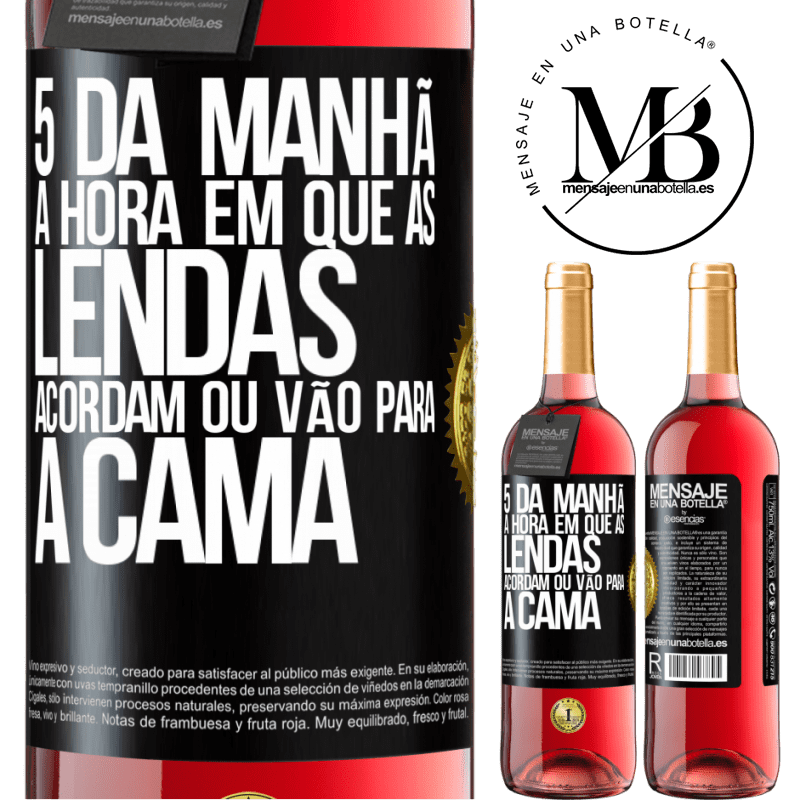 29,95 € Envio grátis | Vinho rosé Edição ROSÉ 5 da manhã A hora em que as lendas acordam ou vão para a cama Etiqueta Preta. Etiqueta personalizável Vinho jovem Colheita 2024 Tempranillo