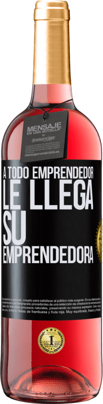 29,95 € Envío gratis | Vino Rosado Edición ROSÉ A todo emprendedor le llega su emprendedora Etiqueta Negra. Etiqueta personalizable Vino joven Cosecha 2024 Tempranillo