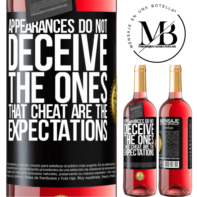 24,95 € Free Shipping | Rosé Wine ROSÉ Edition Appearances do not deceive. The ones that cheat are the expectations Black Label. Customizable label Young wine Harvest 2021 Tempranillo