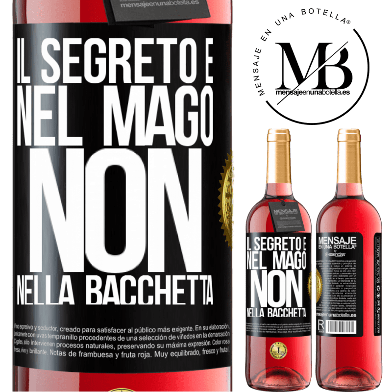 29,95 € Spedizione Gratuita | Vino rosato Edizione ROSÉ Il segreto è nel mago, non nella bacchetta Etichetta Nera. Etichetta personalizzabile Vino giovane Raccogliere 2024 Tempranillo