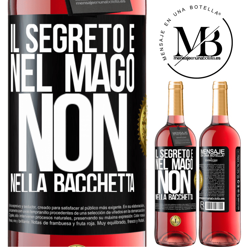 29,95 € Spedizione Gratuita | Vino rosato Edizione ROSÉ Il segreto è nel mago, non nella bacchetta Etichetta Nera. Etichetta personalizzabile Vino giovane Raccogliere 2025 Tempranillo