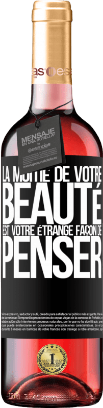 29,95 € Envoi gratuit | Vin rosé Édition ROSÉ La moitié de votre beauté est votre étrange façon de penser Étiquette Noire. Étiquette personnalisable Vin jeune Récolte 2025 Tempranillo