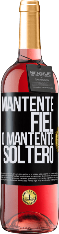 29,95 € Envío gratis | Vino Rosado Edición ROSÉ Mantente fiel, o mantente soltero Etiqueta Negra. Etiqueta personalizable Vino joven Cosecha 2025 Tempranillo