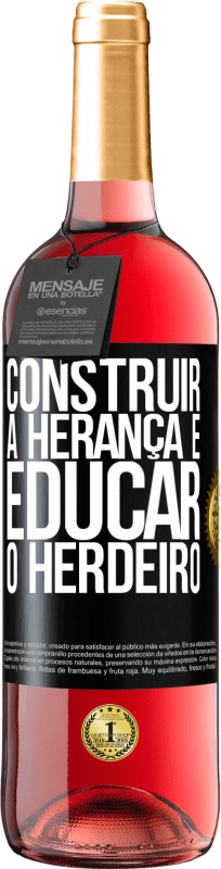 29,95 € | Vinho rosé Edição ROSÉ Construir a herança e educar o herdeiro Etiqueta Preta. Etiqueta personalizável Vinho jovem Colheita 2025 Tempranillo