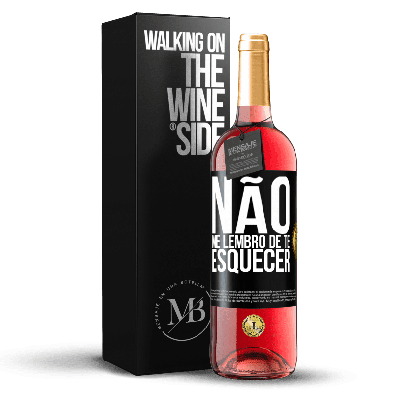 29,95 € Envio grátis | Vinho rosé Edição ROSÉ Não me lembro de te esquecer Etiqueta Preta. Etiqueta personalizável Vinho jovem Colheita 2024 Tempranillo