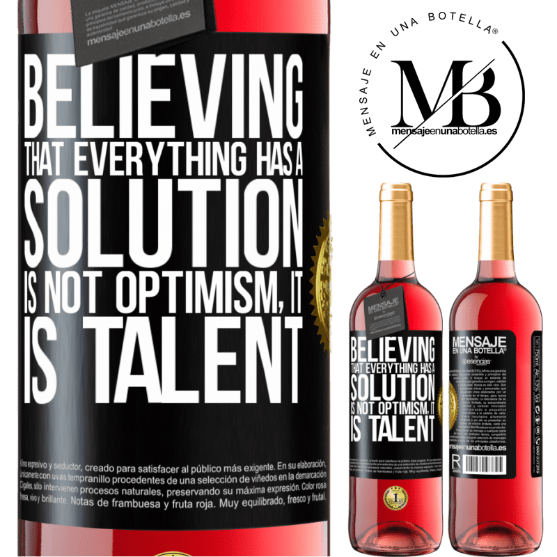 29,95 € Free Shipping | Rosé Wine ROSÉ Edition Believing that everything has a solution is not optimism. Is slow Black Label. Customizable label Young wine Harvest 2022 Tempranillo