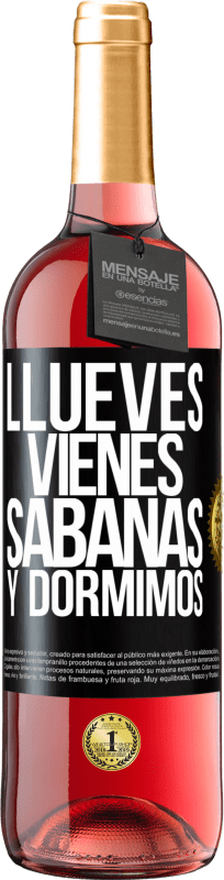 29,95 € Envio grátis | Vinho rosé Edição ROSÉ Llueves, vienes, sábanas y dormimos Etiqueta Preta. Etiqueta personalizável Vinho jovem Colheita 2024 Tempranillo