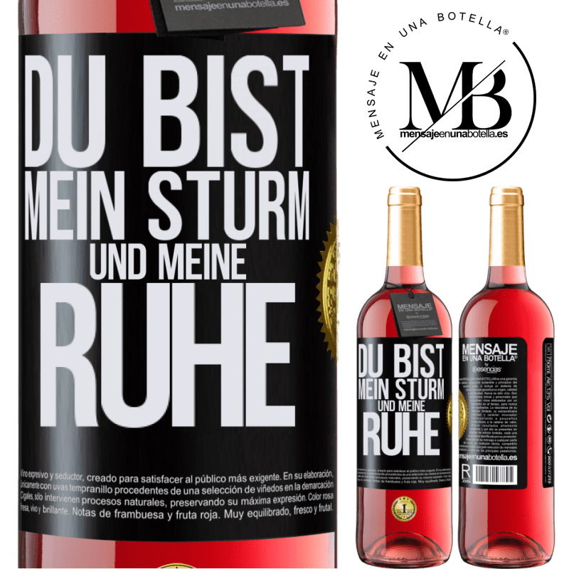 29,95 € Kostenloser Versand | Roséwein ROSÉ Ausgabe Du bist mein Sturm und meine Ruhe Schwarzes Etikett. Anpassbares Etikett Junger Wein Ernte 2023 Tempranillo