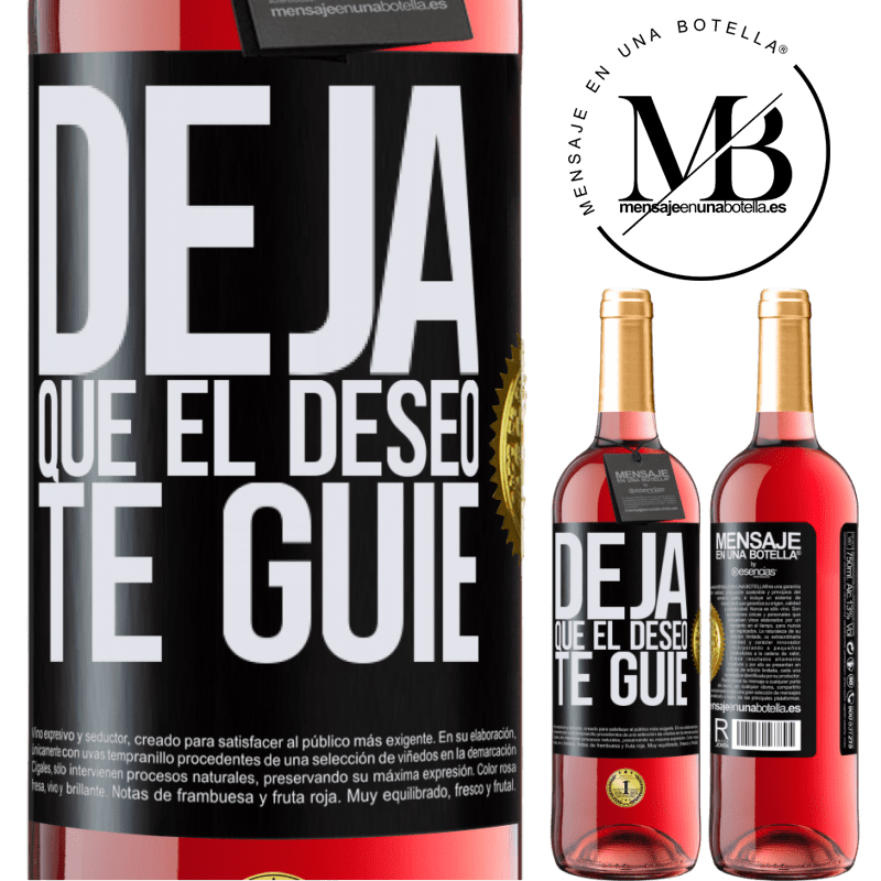 29,95 € Envío gratis | Vino Rosado Edición ROSÉ Deja que el deseo te guíe Etiqueta Negra. Etiqueta personalizable Vino joven Cosecha 2024 Tempranillo