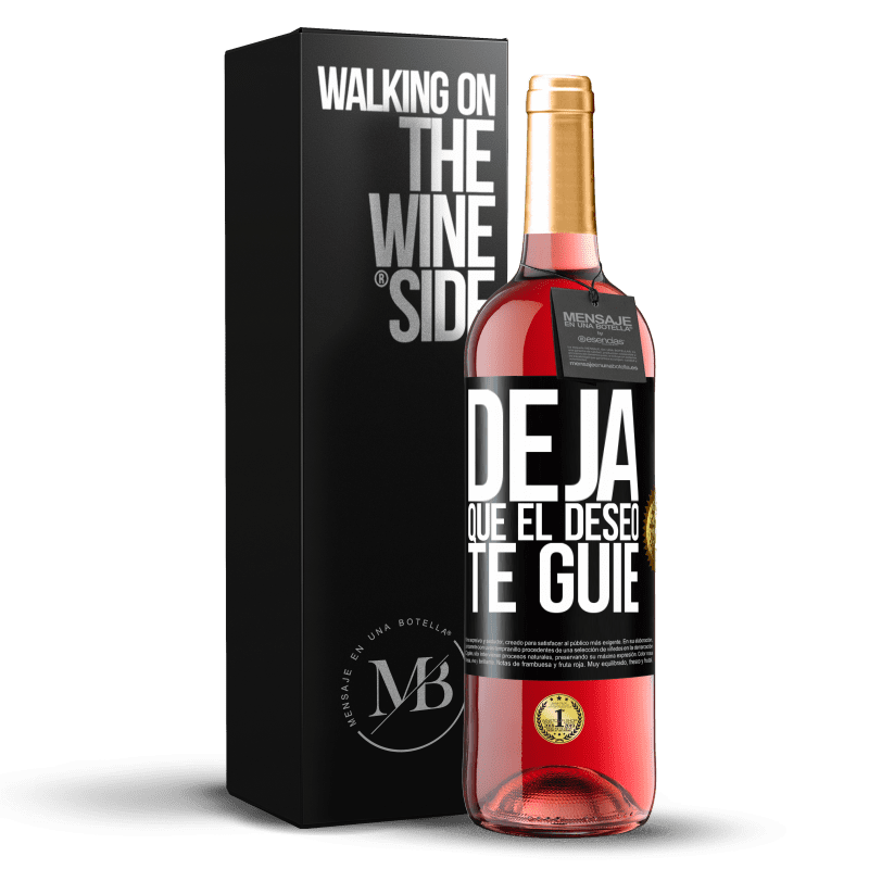 29,95 € Envío gratis | Vino Rosado Edición ROSÉ Deja que el deseo te guíe Etiqueta Negra. Etiqueta personalizable Vino joven Cosecha 2024 Tempranillo