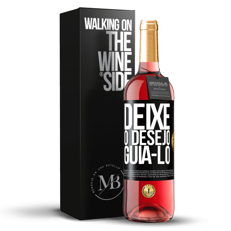 29,95 € Envio grátis | Vinho rosé Edição ROSÉ Deixe o desejo guiá-lo Etiqueta Preta. Etiqueta personalizável Vinho jovem Colheita 2024 Tempranillo