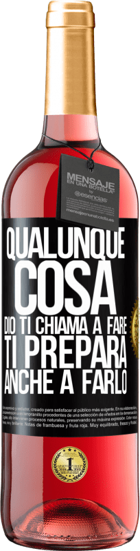 29,95 € Spedizione Gratuita | Vino rosato Edizione ROSÉ Qualunque cosa Dio ti chiama a fare, ti prepara anche a farlo Etichetta Nera. Etichetta personalizzabile Vino giovane Raccogliere 2025 Tempranillo