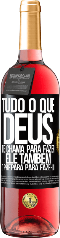 29,95 € Envio grátis | Vinho rosé Edição ROSÉ Tudo o que Deus te chama para fazer, Ele também o prepara para fazê-lo Etiqueta Preta. Etiqueta personalizável Vinho jovem Colheita 2023 Tempranillo