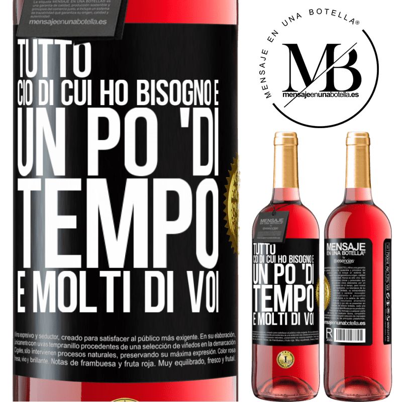 29,95 € Spedizione Gratuita | Vino rosato Edizione ROSÉ Tutto ciò di cui ho bisogno è un po 'di tempo e molti di voi Etichetta Nera. Etichetta personalizzabile Vino giovane Raccogliere 2023 Tempranillo