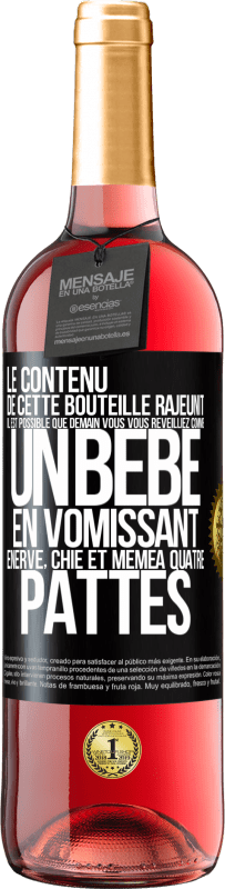 29,95 € | Vin rosé Édition ROSÉ Le contenu de cette bouteille rajeunit. Il est possible que demain vous vous réveilliez comme un bébé: en vomissant, énervé, chi Étiquette Noire. Étiquette personnalisable Vin jeune Récolte 2024 Tempranillo